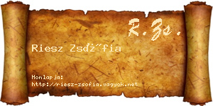 Riesz Zsófia névjegykártya